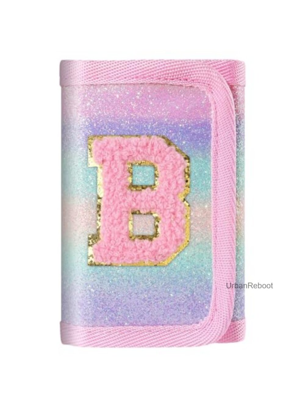 Girls Trifold Wallet Sequin Canvas Magic Sticker Coin Pocket ID Window